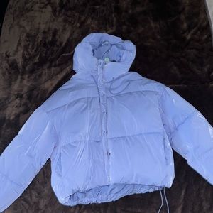 Zara semi iridescent rain coat puffer